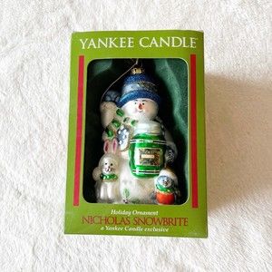 Yankee Candle Nicholas Snowbright Ornament • Glitter Snowman • Christmas